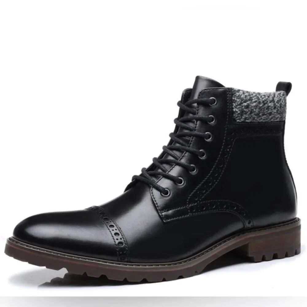NWOB LA MILANO THOMAS GENUINE LEATHER Cap Toe Lace Up Casual Oxford Boots B51573